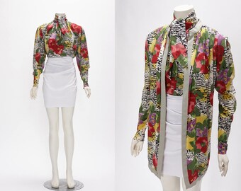 floral blouse by pauline trigére vintage 1980s • Revival Vintage Boutique