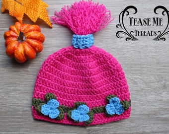 Trolls Crochet Hat_ Poppy Wig hat