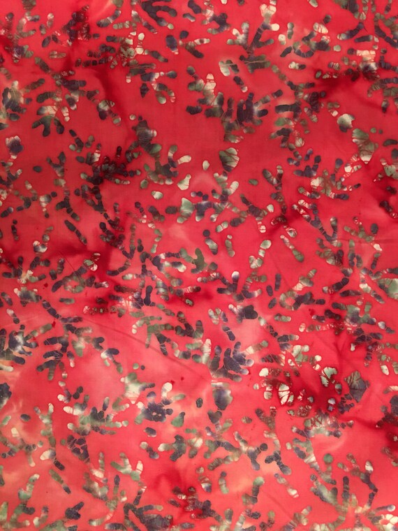 Pink batik fabric by the yard ocean coral fabric coral