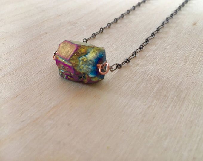 Rainbow Crystal aneckalce / Rainbow Crystal / Rainbow necklace / Titanium Quartz / Crystal Necklace