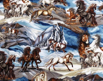 Wild Horses Wildlife Robert Kaufman Fabrics #6399 By the Yard