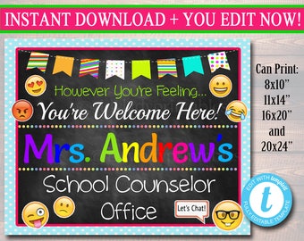 School Counselor Door Sign, Child Counselor Door Sign, Back to School Counselor Door Hanger, Therapist Office Decor, Child Psychologist Sign