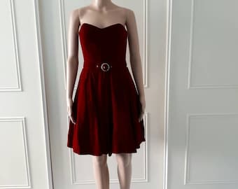 CLEARANCE Le Chateau 1980's vintage dress party dress prom dress cocktail dress boobtube dress red ladies dress size 8