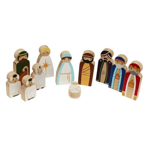 Nativity Set for Children Nativity for Kids 11 Piece Wooden
