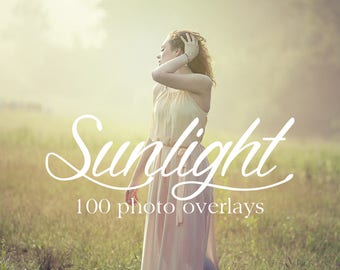 Sunlight Photo Overlays - 100 Sunlight Overlays - Sun Flares, Rainbows, Light Rays, Lens Flares - Sunlight Photoshop Overlays