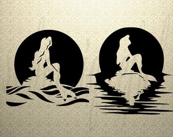 Mermaid SVG - Silhouette File - SVG File-Mermaid Silhouette