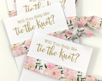 SALE LIMITED TIME | Bridesmaid Proposal | Bachelorette | Will You Be My Bridesmaid | Bachelorette Party, Tying the Knot, Hair tie Favors