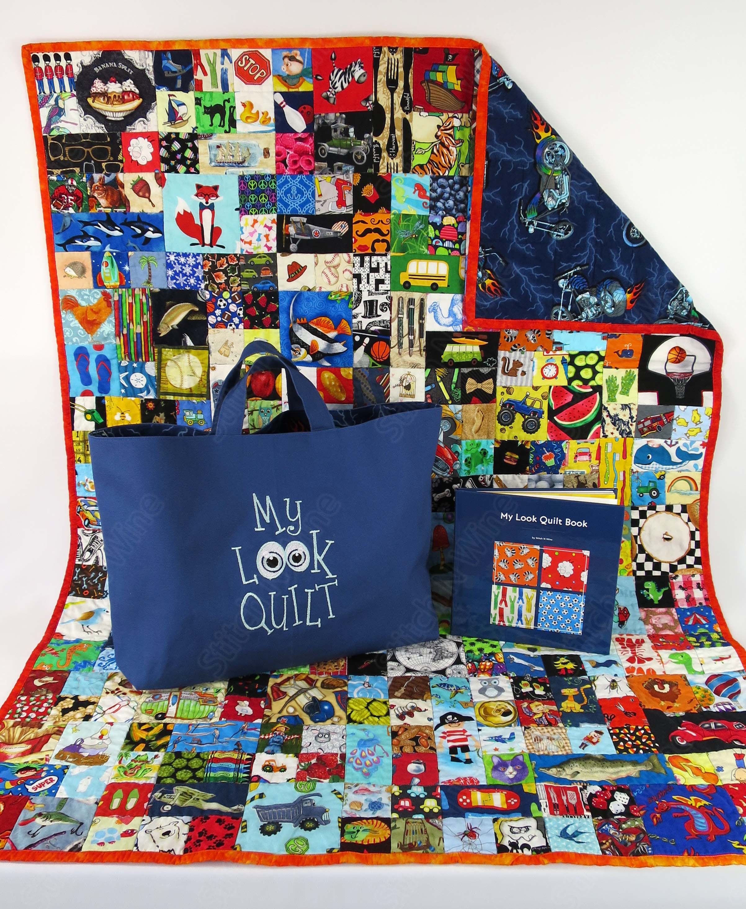 I Spy Quilt With Book And Tote Bag Motorcycles My Look Quilt