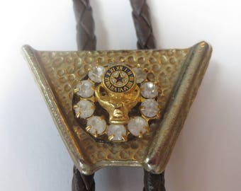 Handcrafted BPOE Elks Fraternal Order Bejeweled Bolo Tie IC Lot 13