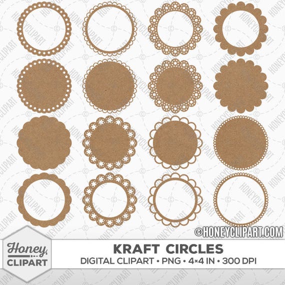 Kraft paper circle clipart