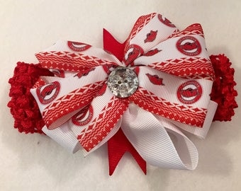 Arkansas Razorbacks Baby Girl Boutique Bow Elastic Headband
