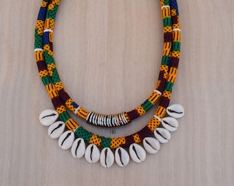 African fabric statement necklace, afro jewellery, tribal necklace, ethnic necklace, ankara fabric, ankara print necklace