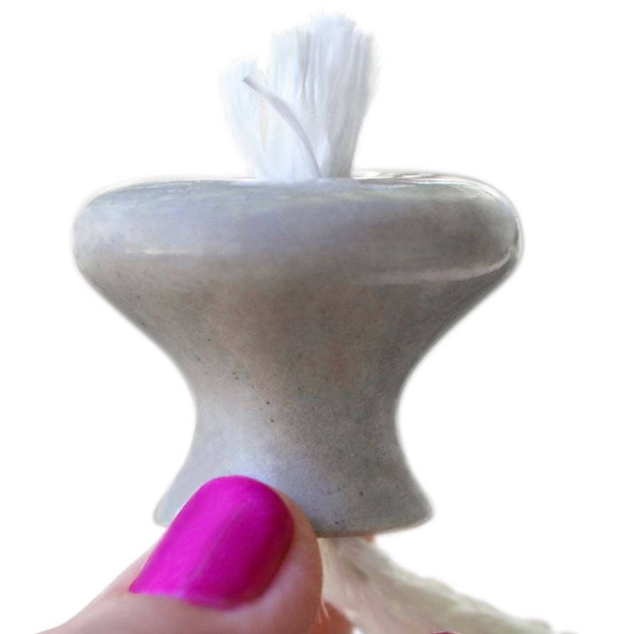 10 Ceramic Knob Style Wick Holder with Fiberglass Wicks
