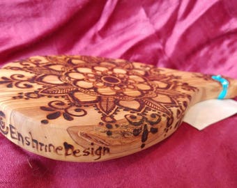 EnshrineDesign repurposed wood burned Olive Wood cutting/cheese board.