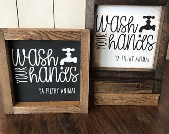 Wash Your Hands: Farmhouse Style Sign