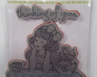 Penny Black: Thinking of You mounted rubber stamp