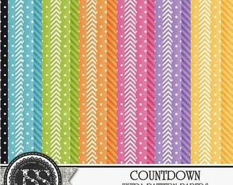 On Sale 50% Countdown New Year's Digital Scrapbook Kit Extra Papers Pack - Digital Scrapbooking