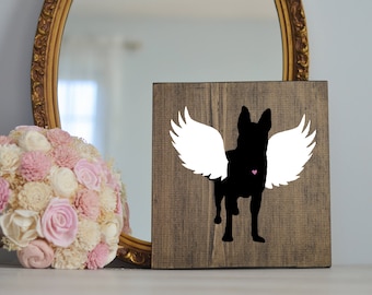 German Shepherd Angel Wing Silhouette, Remembrance Sign, Dog Memorial, Loss of Dog, German Shepherd Silhouette, German Shepherd Pet Loss