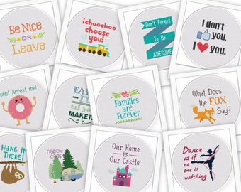 35 Of My Cutest Most Fun and Original Funny and Cute Quote Cross Stitch Patterns In One Easy Instant Download