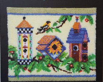 Birdhouses Latch Hook Rug Kit