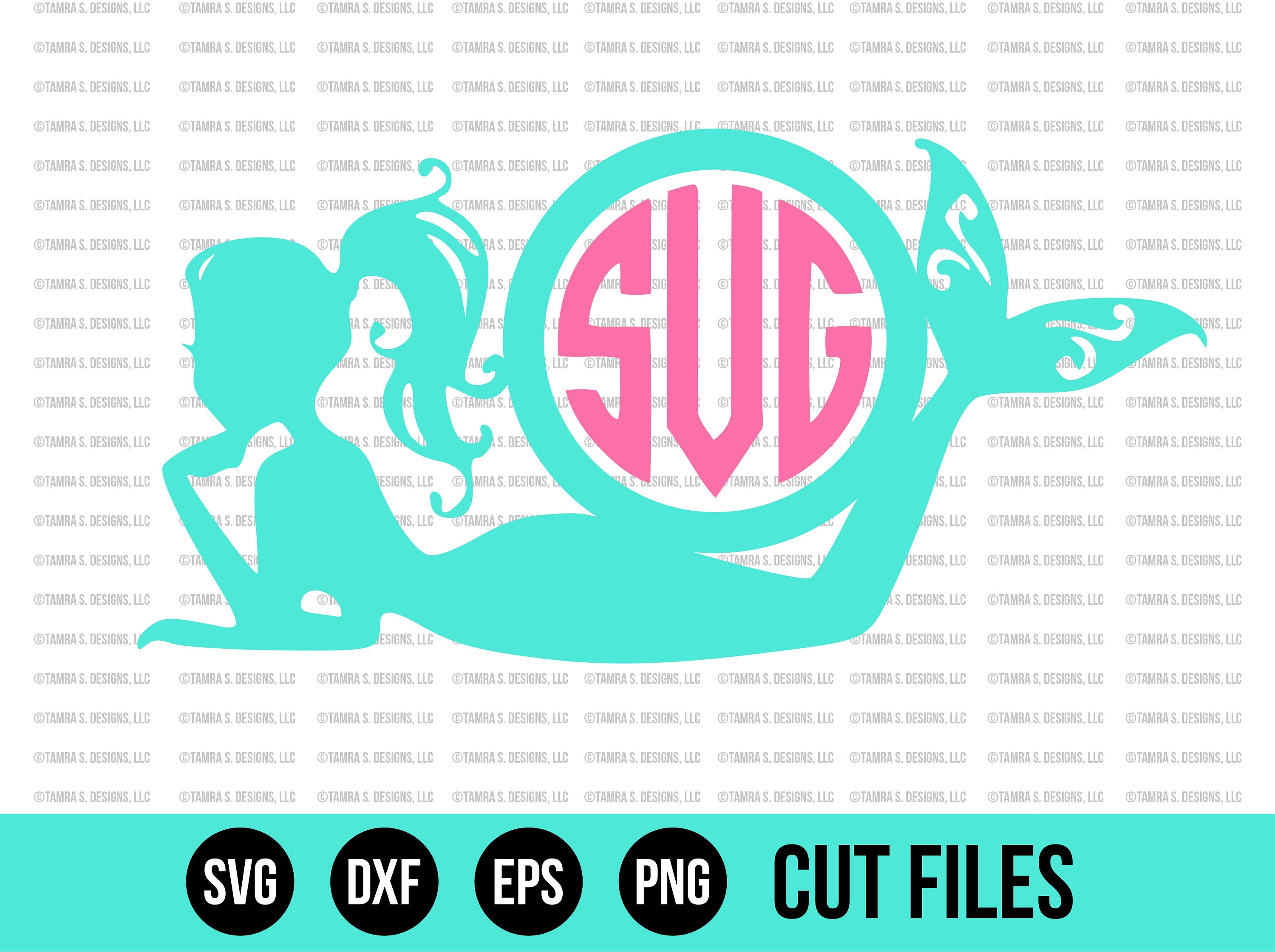 Download Mermaid Monogram SVG Mermaid SVG Monogram SVG svg Files
