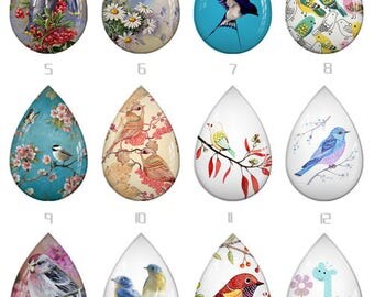 Handmade Photo Teardrop Glass Cabs Cabochons 13x18mm /10x14mm /18x25mm/20x30mm -sd136