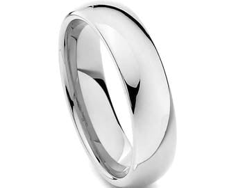 Stainless Steel Wedding Ring, Silver Wedding Band, Men's Ring, Women's Ring, 6mm Stainless Steel Ring, Sizes 5-15 w/ half sizes!