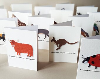 Greeting Cards | Animal Cards | Wildlife Cards | Stationery Set | Thank You Cards | Illustrated Animal Alphabet | ABC Cards Note Card Set