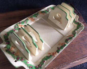 Vintage porcelain Japan toast rack with cherubs