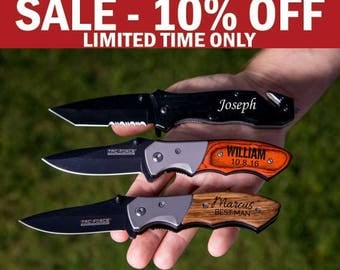 Groomsmen Gift, Pocket Knife, Hunting Knife, Gift for Men, Camping Knife, Groomsman Knife, Engraved Knives, Unique Best Stocking Stuffer
