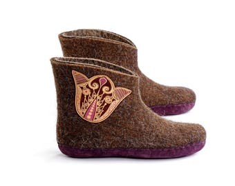 Wool boots- valenki boots- felted shoes- boiled wool shoes- felted boots- Lithuanian felt boots- high boots- home shoes- warm boots