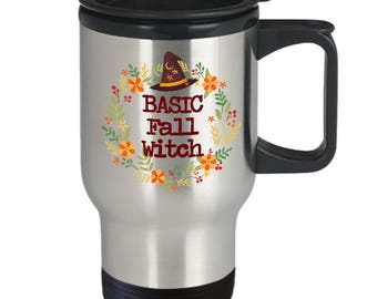 Fall Mug - Autumn Mug - Basic Witch - Funny Mug For Girls - Witches Brew Coffee Mug - Halloween Mug - Travel Mug