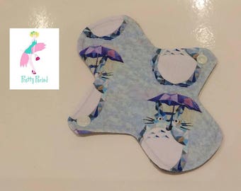 Totoro Jersey 7" Regular CSP Cloth pad - reusable sanitary towel (2.5" snapped) new shape