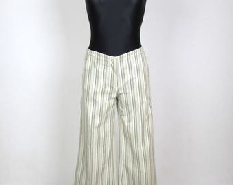 Vintage 1990's 90's Pants Strips Bell Bottom Flares Trousers Pants Size S