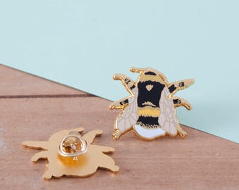 British Bee Enamel Pin | Pin Badge | Hard Enamel Pin | Gold Enamel Pin | Bee Pin | Bumble Bee | British Bees | Lapel Pin | British Wildlife