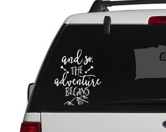 Adventure Decal, Adventure Begins Decal, Vinyl Decal, Yeti Cup Decal, Tumbler Decal, Laptop Decal, Mug Decal, Yeti Cup, Car Decal