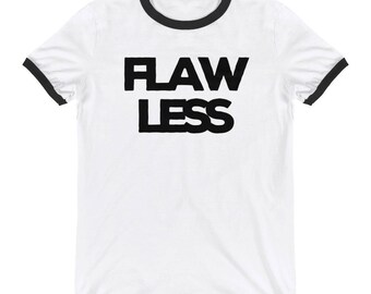 Flawless: Ringer T-Shirt, Ringer Tee, Vintage Tee, Vintage T-Shirt, Slogan Tee, Slogan T-Shirt, Quote Shirt, T-Shirt Saying, Original Tee