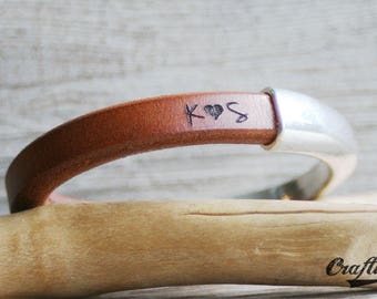3rd Anniversary gift for her, Third Anniversary, Womens Gift, Anniversary Gift, Personalize, Women Bracelet, Regaliz Leather Bracelet, DK