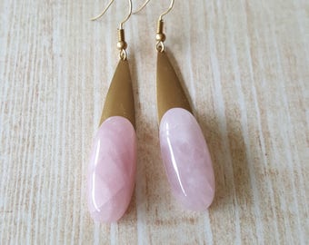Rose Quartz Dangle Earrings