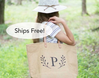 Monogrammed Tote Bag with Pocket | 40th birthday gifts for women | Monogrammed Weekender Bag | travel | Personalized Bag Wholesale