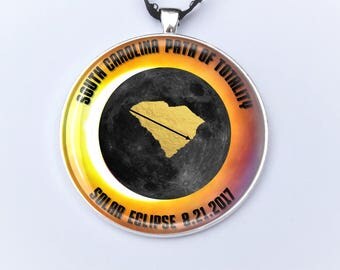 South Carolina Path of Totality Total Solar Eclipse 2017 Ornament - 2" Charleston Total Solar Eclipse- Car Rear View Mirror Ornament