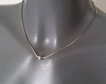 835 silver chain necklace bullet pendant vintage SK499