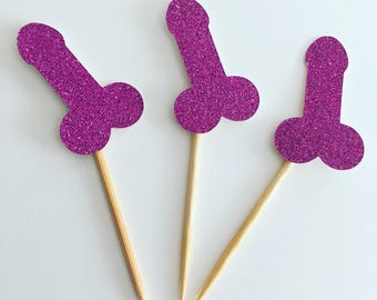 Penis cupcake toppers . Bachelorette party . Bride to be party decor . Engagement party . Same penis forever