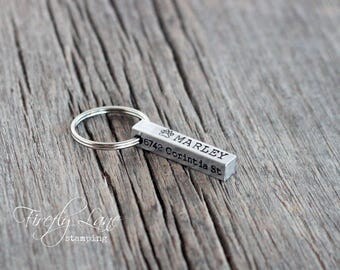 4 sided bar Aluminum dog tag / dog tags for dogs / large dog / small dog / cat / unique