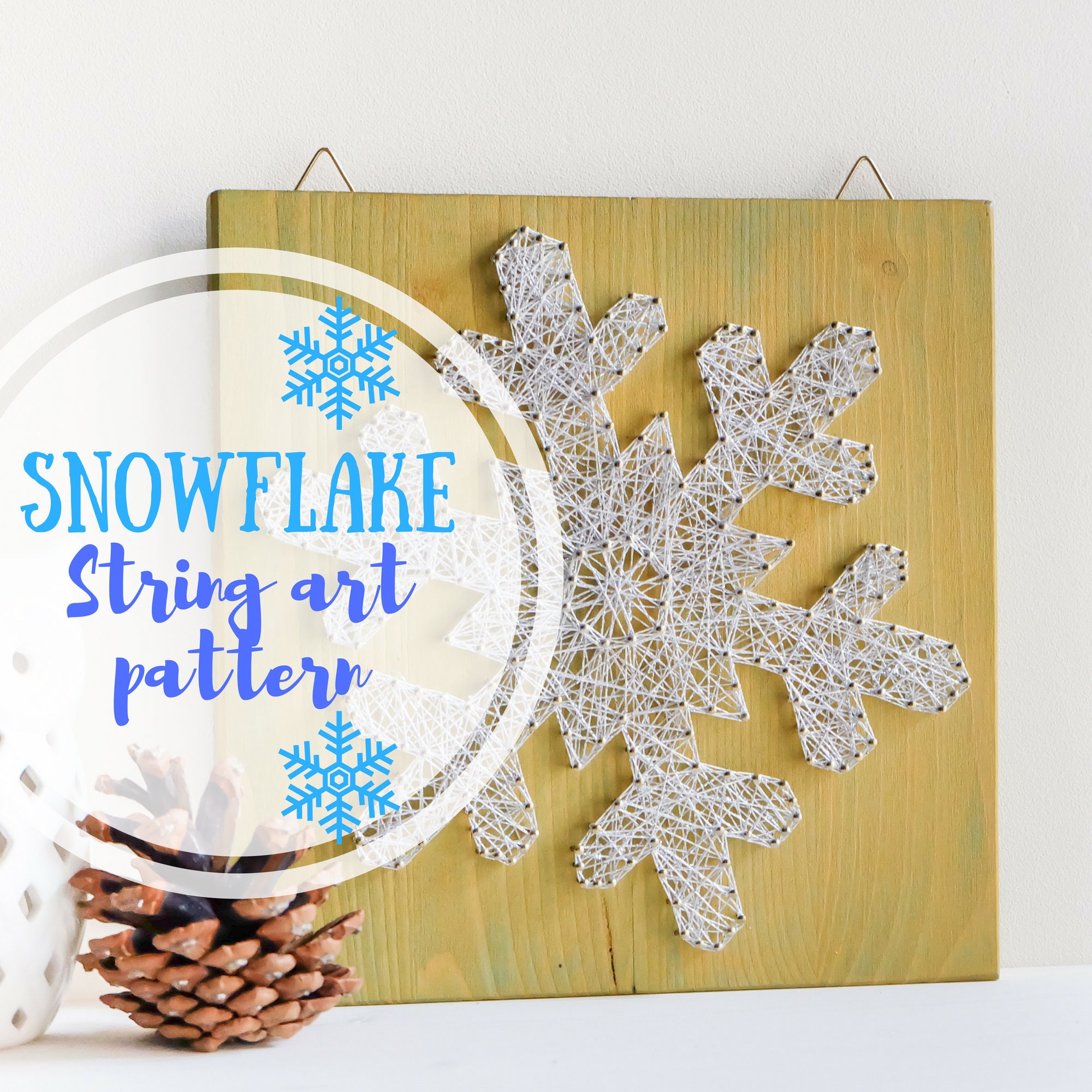 Snowflake string art pattern perfect craft project for