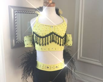 2 Piece Custom JAZZ Dance Costume--Musical Theater CHARLIE BROWN Inspired