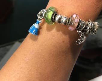 Authentic Pandora Disney Princess Theme Sterling Silver Bracelet