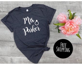 New mrs, shirt, wifey t-shirt, honeymoon shirt, bride, couples shirt, bride shirt, free shipping, bride gifts, wedding gifts, bridal gifts