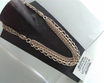 58cm 1980s vintage multistrand chain necklace, 1980s multistrand necklace, statement chain necklace, vintage chain necklace, 1980s necklace