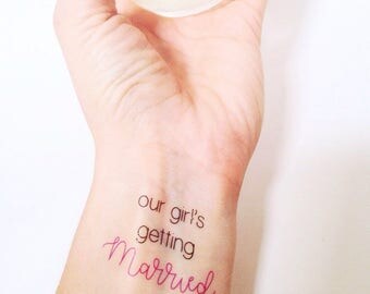 Our Girl's Getting Married Bachelorette Party Temporary Tattoos, Bride Tribe Tattoos, Bridal Party Tattoos, Bachelorette Party Favors, Bride